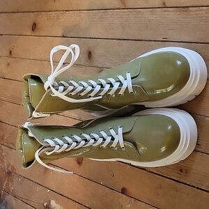 Green Patent Leather boots